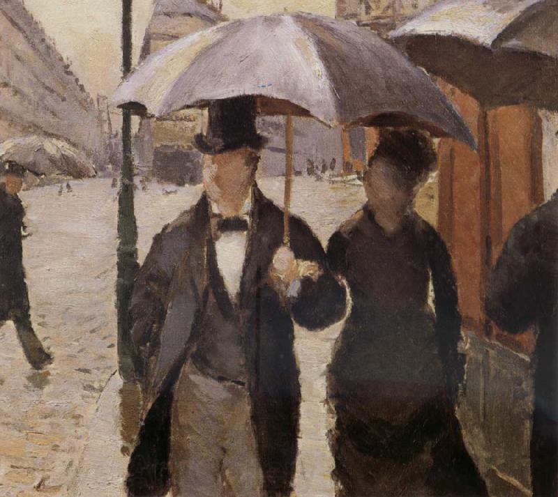 Gustave Caillebotte Detail of Rainy day in Paris